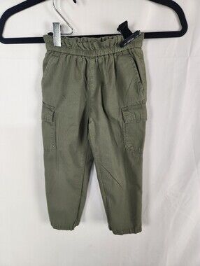 GAP Kids Cargo Pants 3T Walden Green Pull On Cotton Utility Jogger Fall 2024
